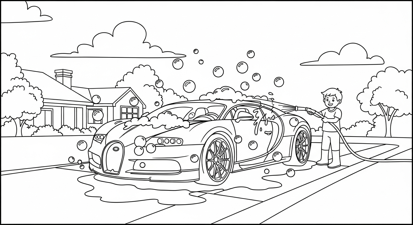 tải file hình tô màu bugatti