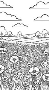 in tranh tô màu tranh tô màu cánh đồng cho bé 8 tuổi