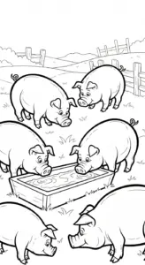 hình tô màu tranh tô màu con lợn cho bé 6 tuổi