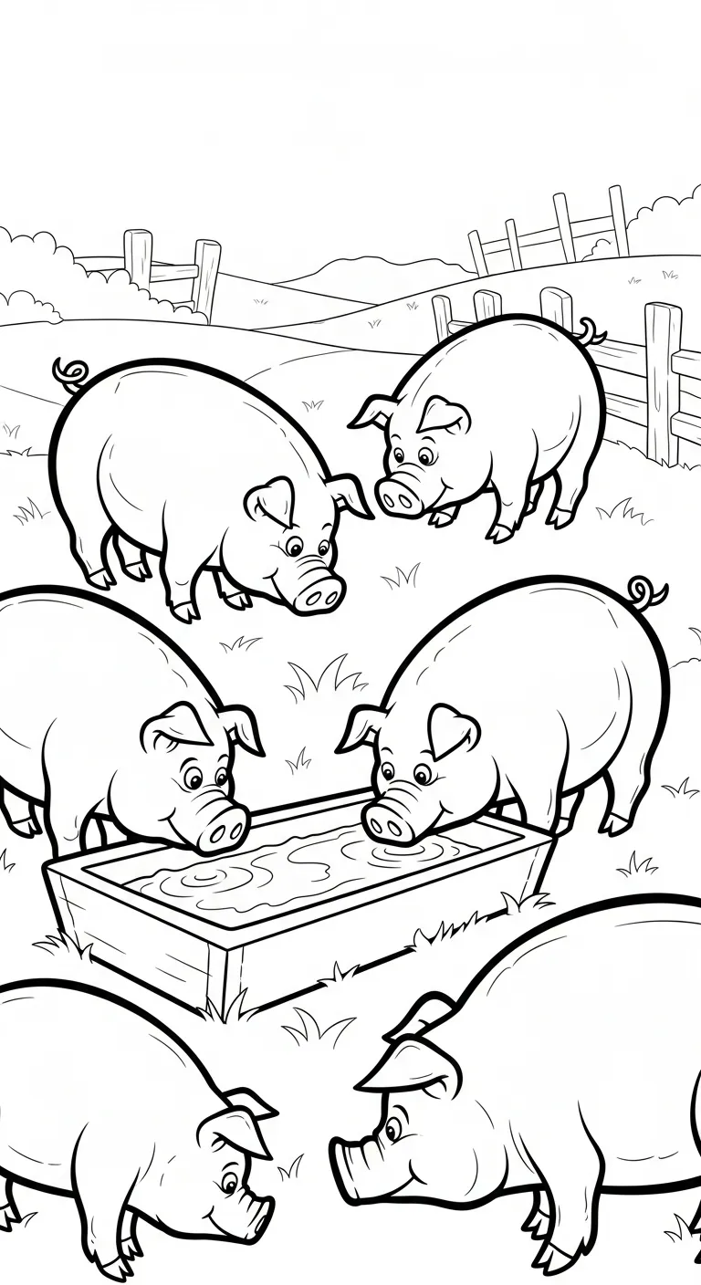 hình tô màu tranh tô màu con lợn cho bé 6 tuổi