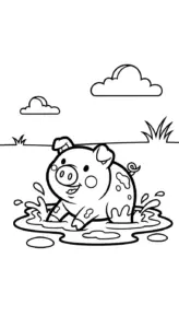 file pdf hình tô màu tranh tô màu con lợn cho bé