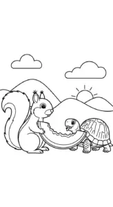 tải tranh tô màu con sóc cho bé 5 tuổi