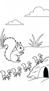 hình tô màu con sóc cho trẻ em