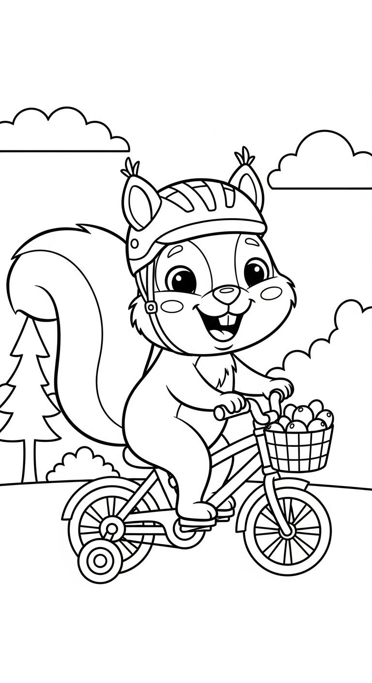 tranh tô màu con sóc cho bé 6 tuổi miễn phí 1