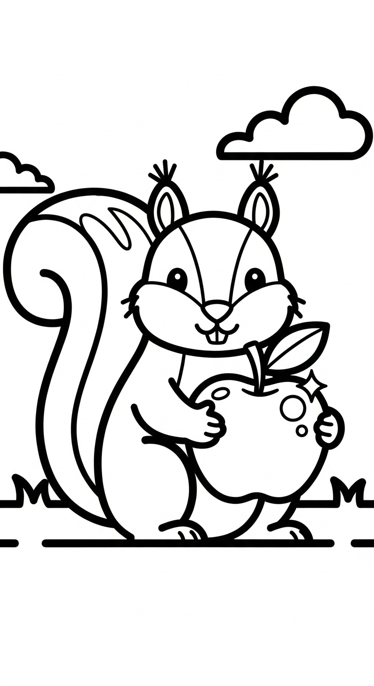 tranh tô màu con sóc cho bé 6 tuổi miễn phí
