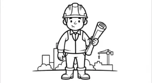 tải tranh tô màu công trường cho bé 5 tuổi