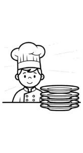 in hình tô màu đầu bếp cho bé 7 tuổi