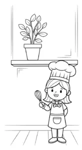 hình tô màu đầu bếp miễn phí