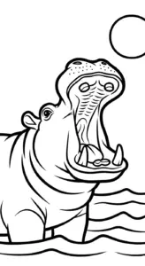 download hình tô màu hà mã cho bé