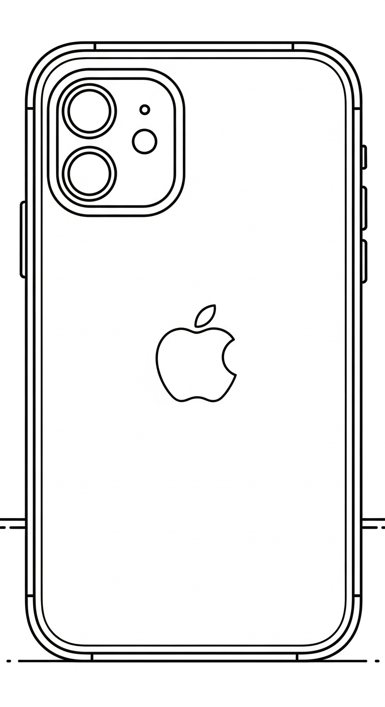 hình tô màu iphone cho bé 4 tuổi