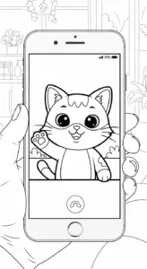 in hình tô màu iphone cho bé 4 tuổi