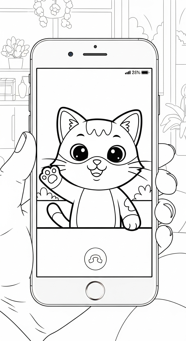in hình tô màu iphone cho bé 4 tuổi