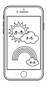 in hình tô màu iphone miễn phí