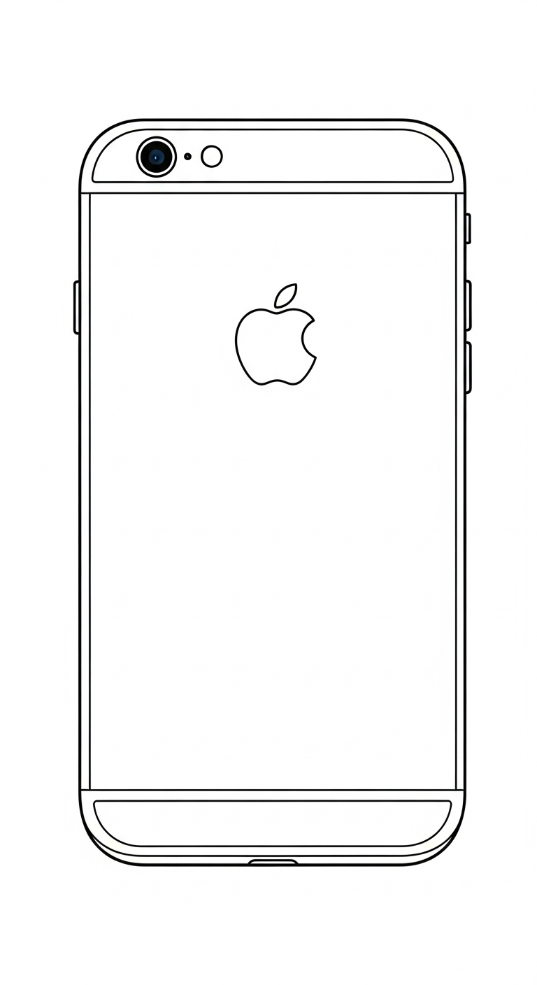 in hình tô màu iphone khổ A4