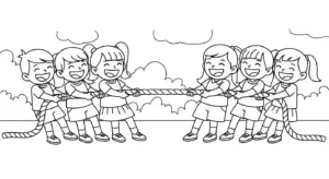 hình tô màu kéo co miễn phí