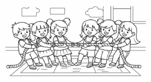hình tô màu kéo co miễn phí