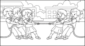 tải tranh tô màu kéo co pdf