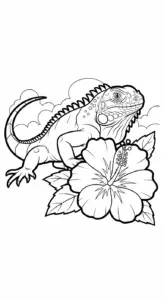 in hình tô màu kỳ nhông miễn phí