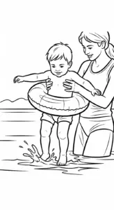 mẫu hình tô màu phao bơi cho bé