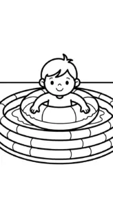 tranh tô màu phao bơi cho bé 5 tuổi miễn phí