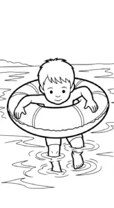 hình tô màu phao bơi cho bé 8 tuổi miễn phí