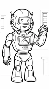 tải tranh tô màu robot miễn phí