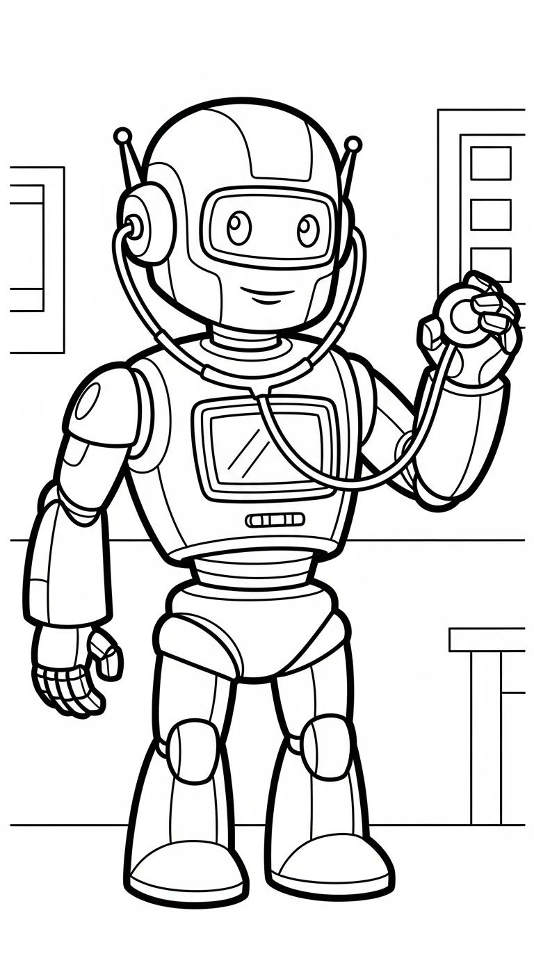 tải tranh tô màu robot miễn phí