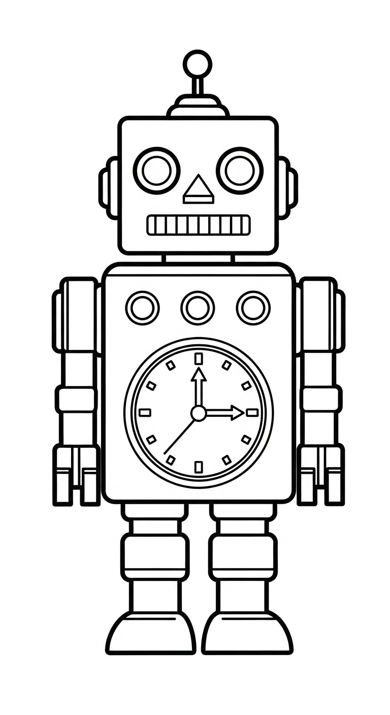 hình tô màu robot cho bé 4 tuổi