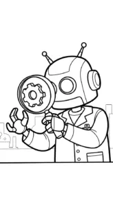 in tranh tô màu robot cho bé