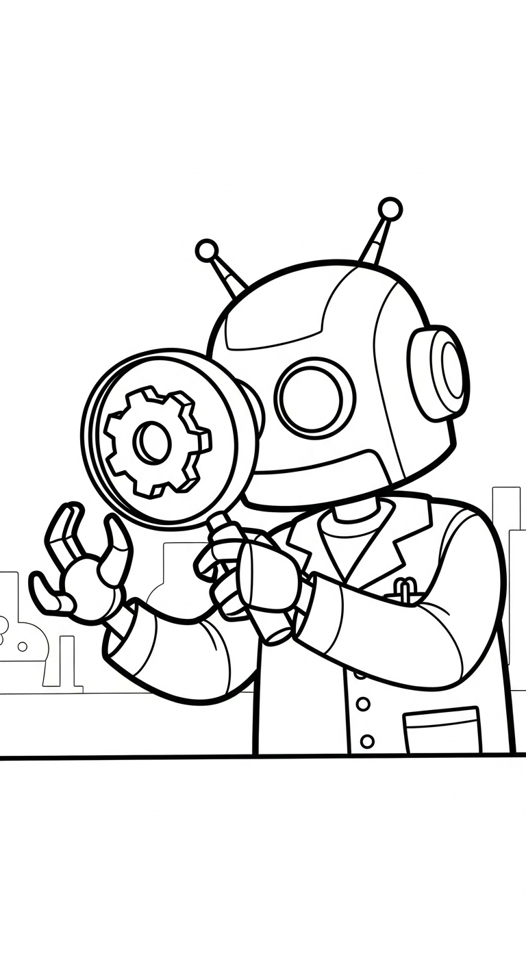in tranh tô màu robot cho bé