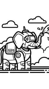 download hình tô màu robot cho bé
