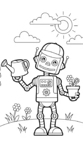 tranh tô màu robot cho bé tải về