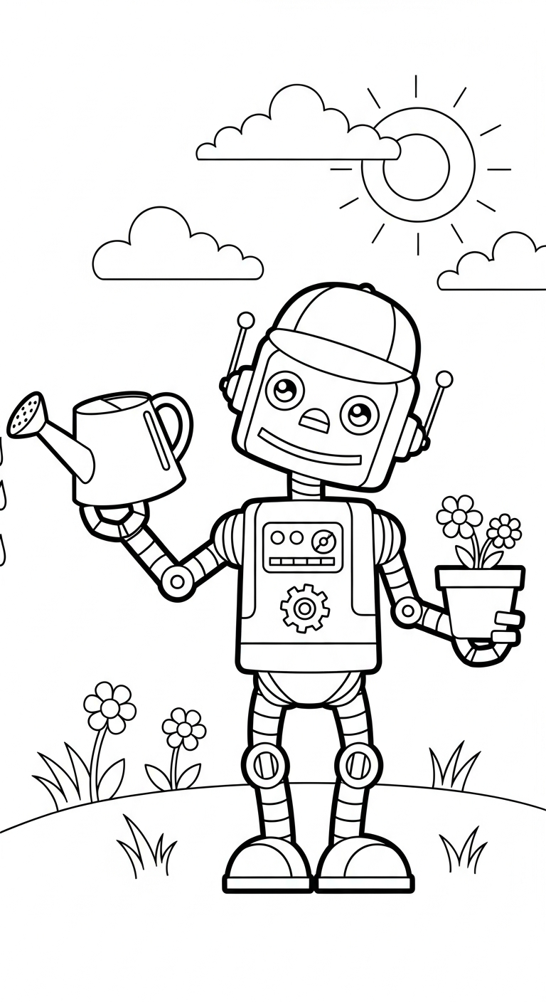 tranh tô màu robot cho bé tải về