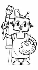 file tranh tô màu robot cho bé in