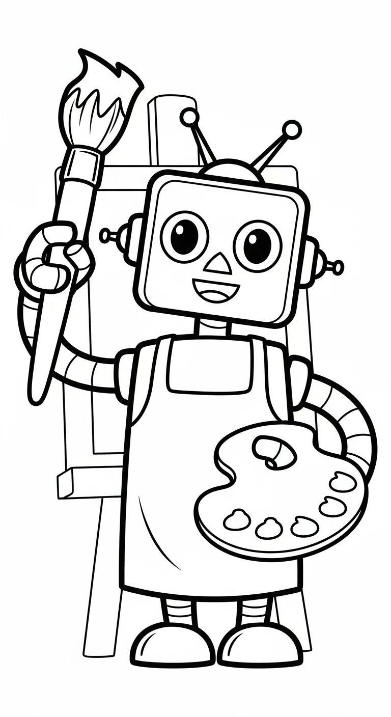file tranh tô màu robot cho bé in