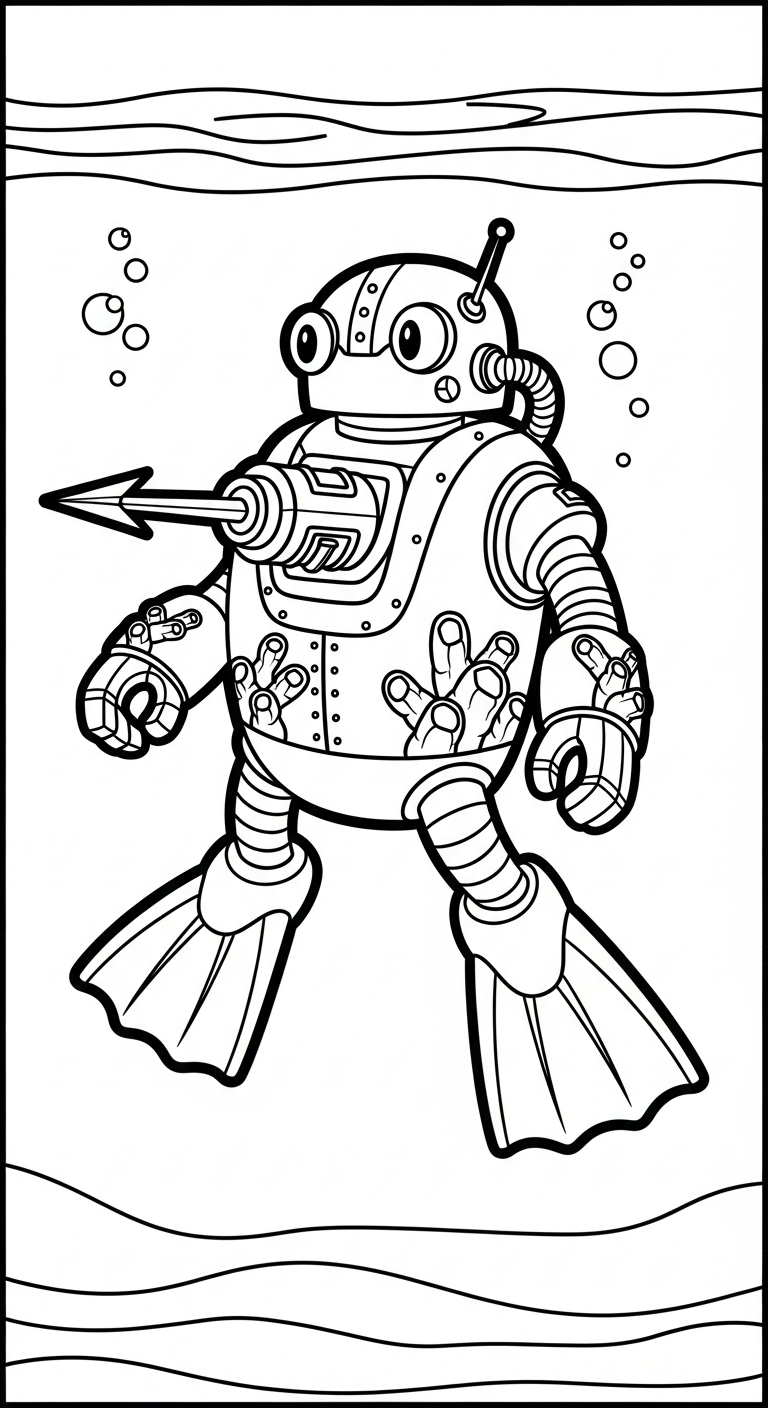 file hình tô màu robot cho bé in