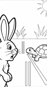 hình tô màu rùa và thỏ cho bé 3 tuổi miễn phí