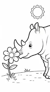 tải tranh tô màu tê giác cho bé 6 tuổi