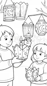 tranh tô màu trung thu cho trẻ em
