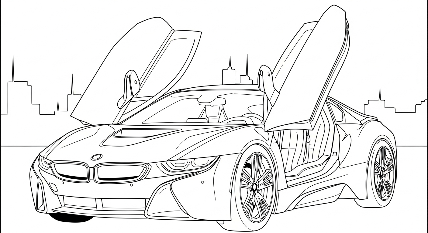 hình tô màu xe BMW tập tô