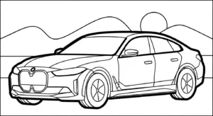 mẫu in hình tô màu xe BMW cho bé