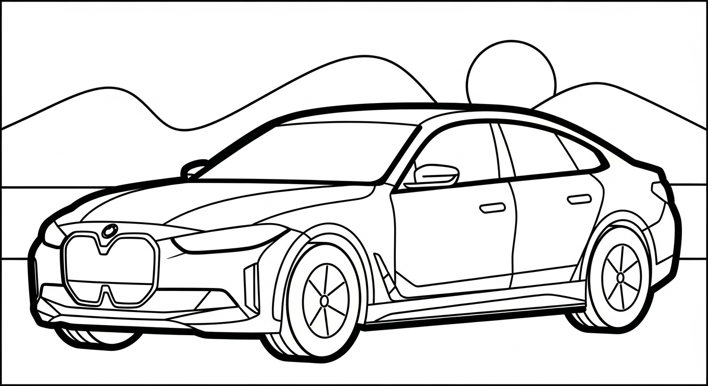 mẫu in hình tô màu xe BMW cho bé 1