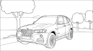 in hình tô màu xe BMW cho bé 3 tuổi