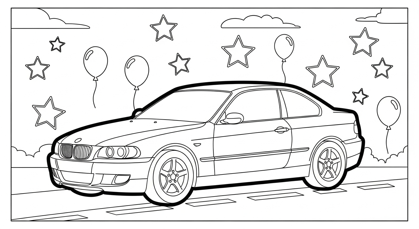 download tranh tô màu xe BMW miễn phí
