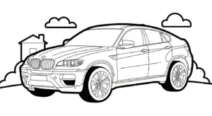 hình tô màu xe BMW cho bé đơn giản