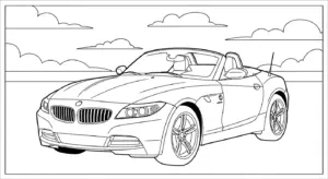 tranh tô màu xe BMW rõ nét