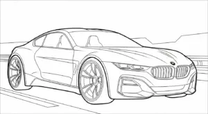 in tranh tô màu xe BMW miễn phí