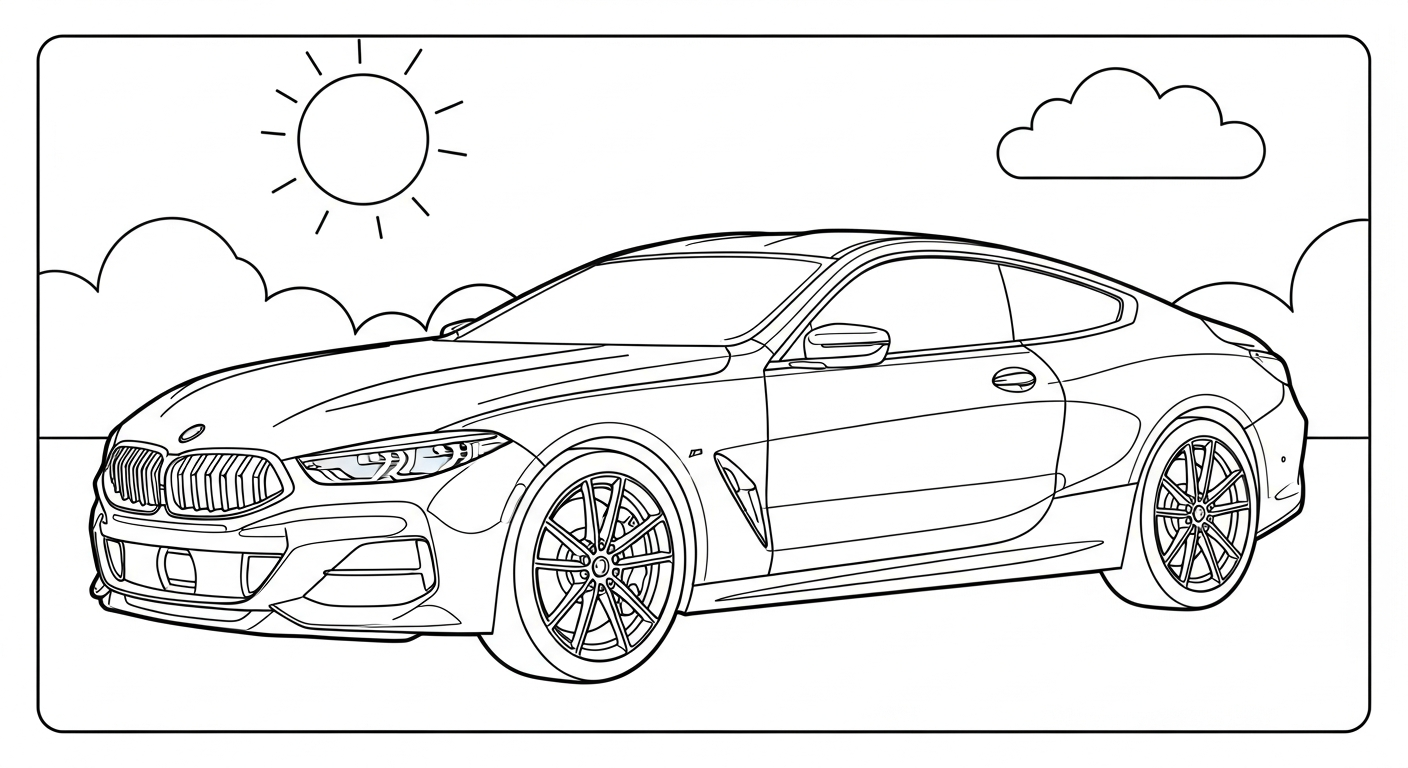 hình tô màu xe BMW in ngay