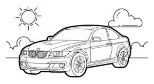 tranh tô màu xe BMW miễn phí