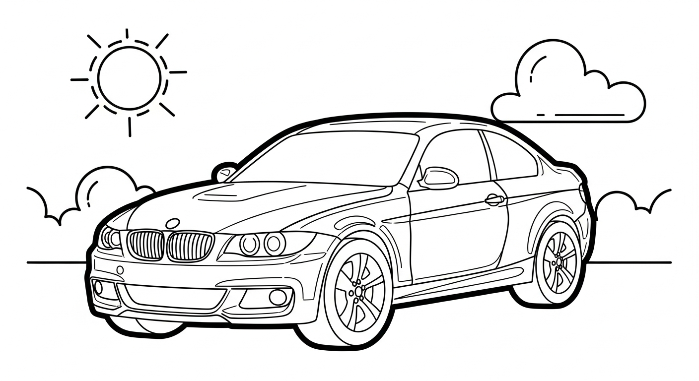 tranh tô màu xe BMW miễn phí 1
